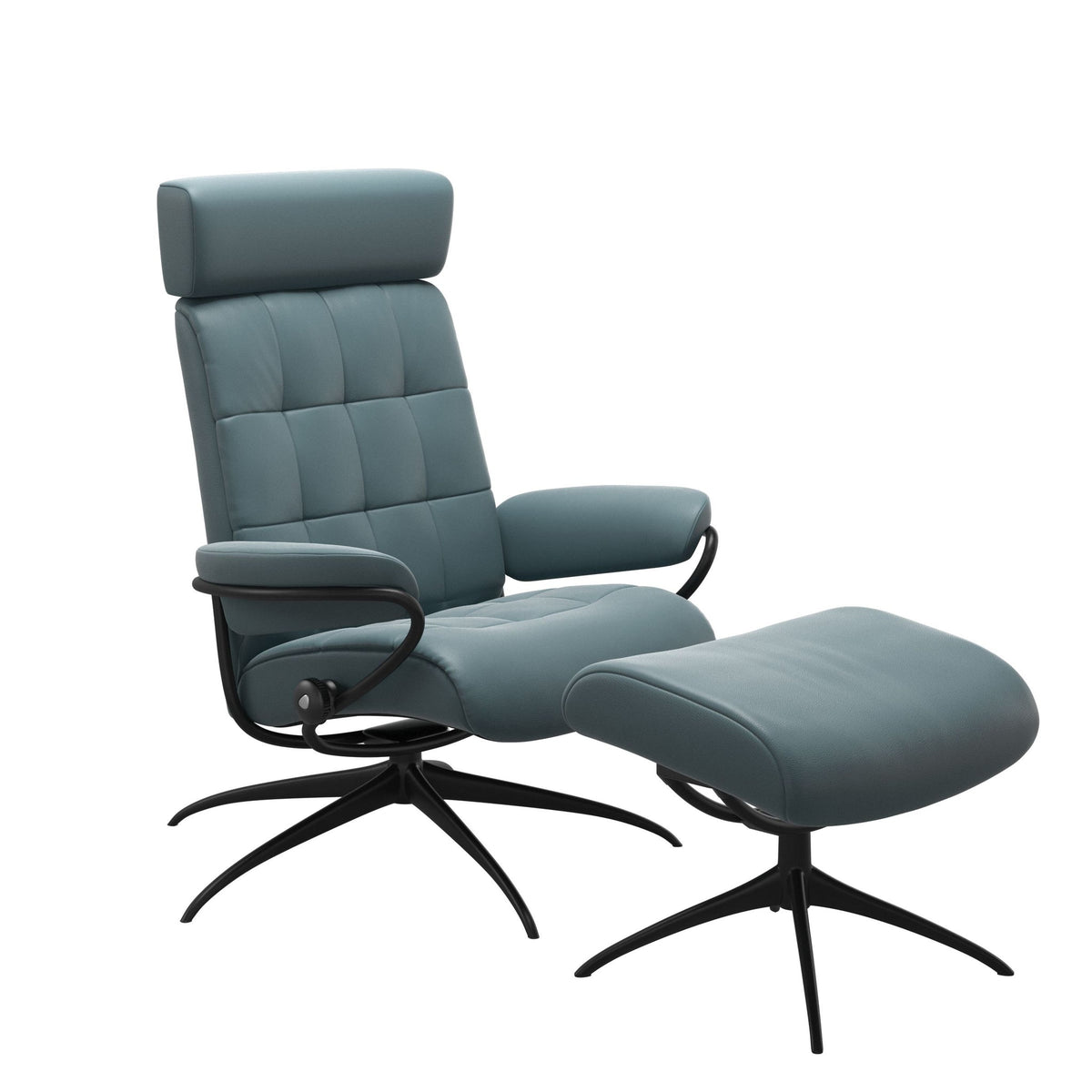 Stressless London Starbase lænestol med nakkestøtte i Paloma Teal Blue