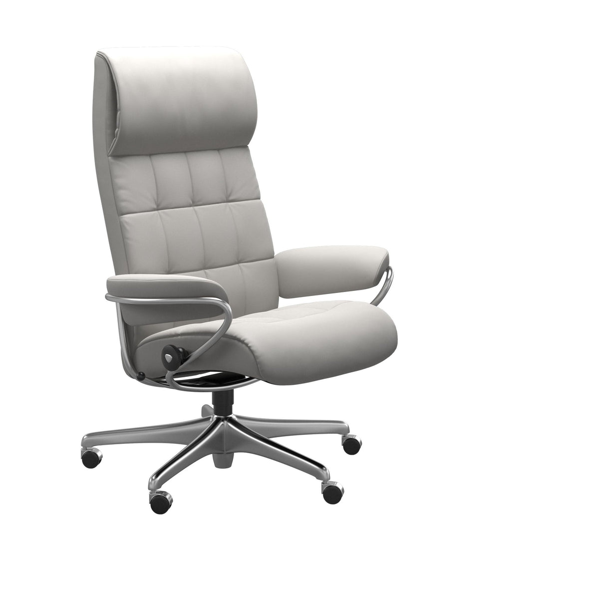Stressless London kontorstol høj ryg i Batick Platinum Grey