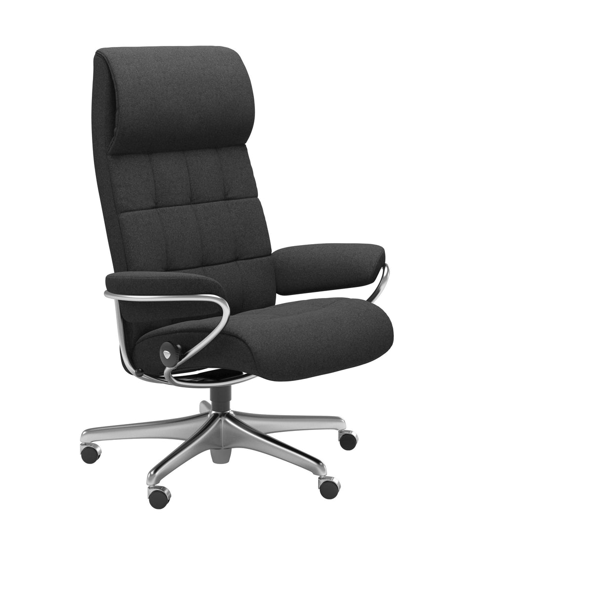 Stressless London kontorstol høj ryg i Calido Dark Grey