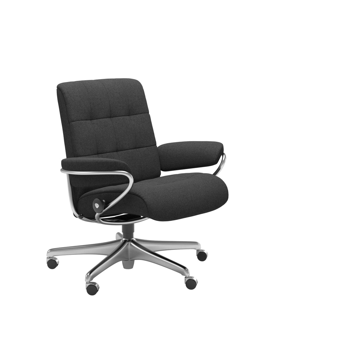 Stressless London kontorstol lav ryg i Calido Dark Grey