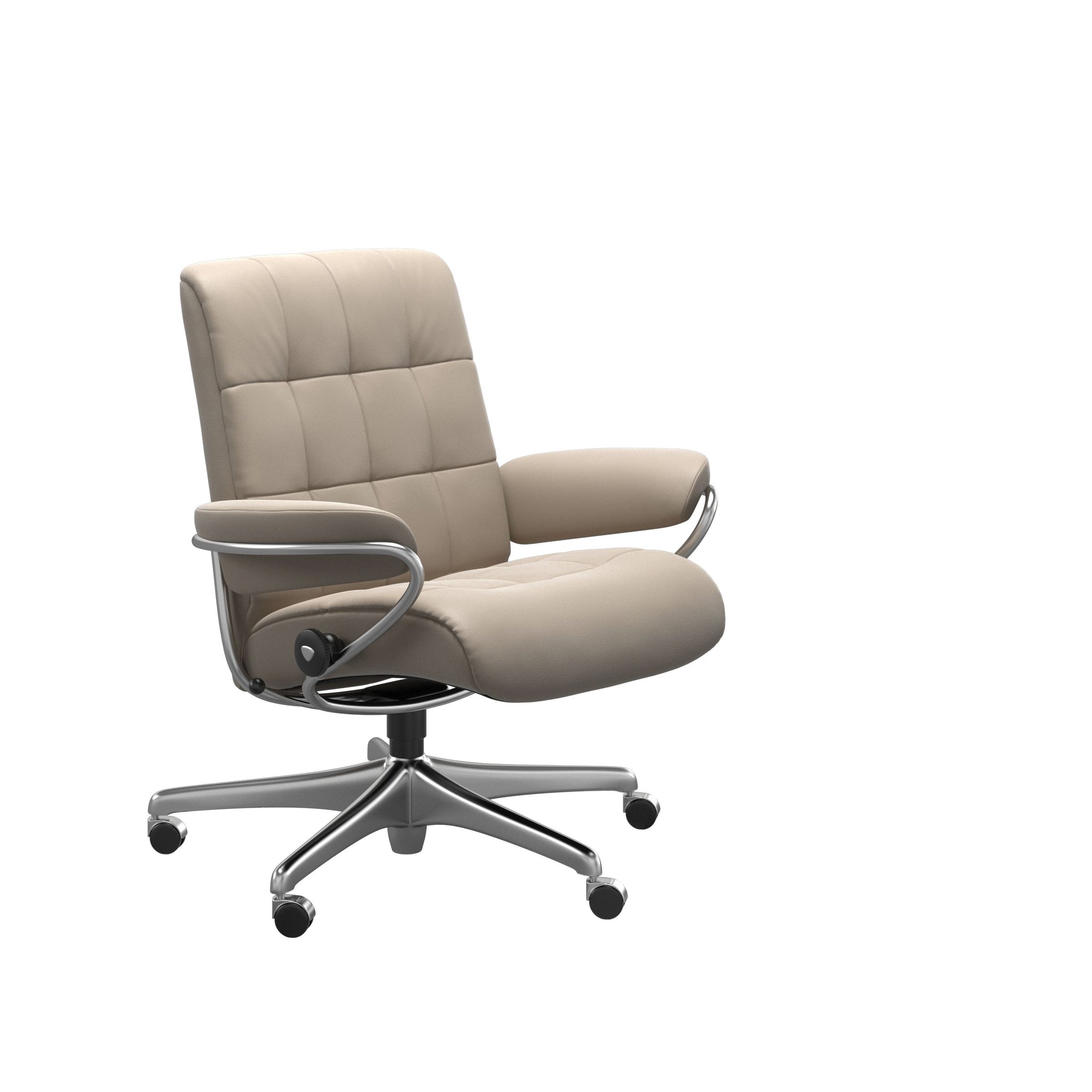 Stressless London kontorstol lav ryg i Paloma Mushroom