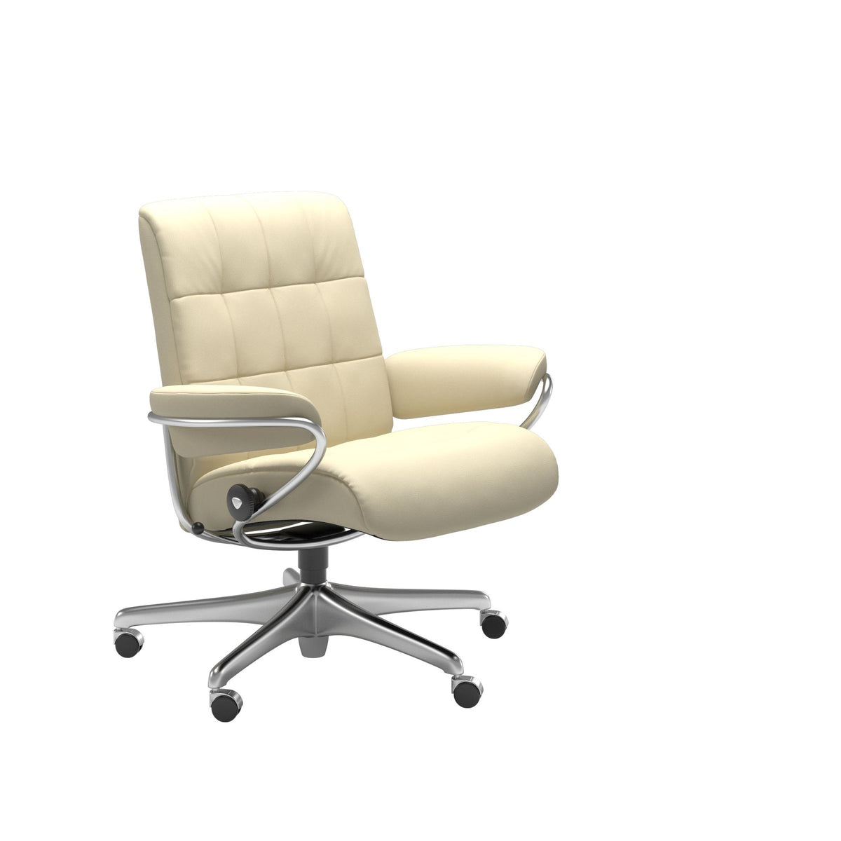 Stressless London kontorstol lav ryg i Paloma Vanilla