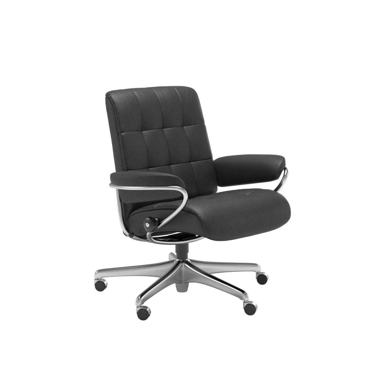 Stressless London kontorstol lav ryg i Velaro Anthracite