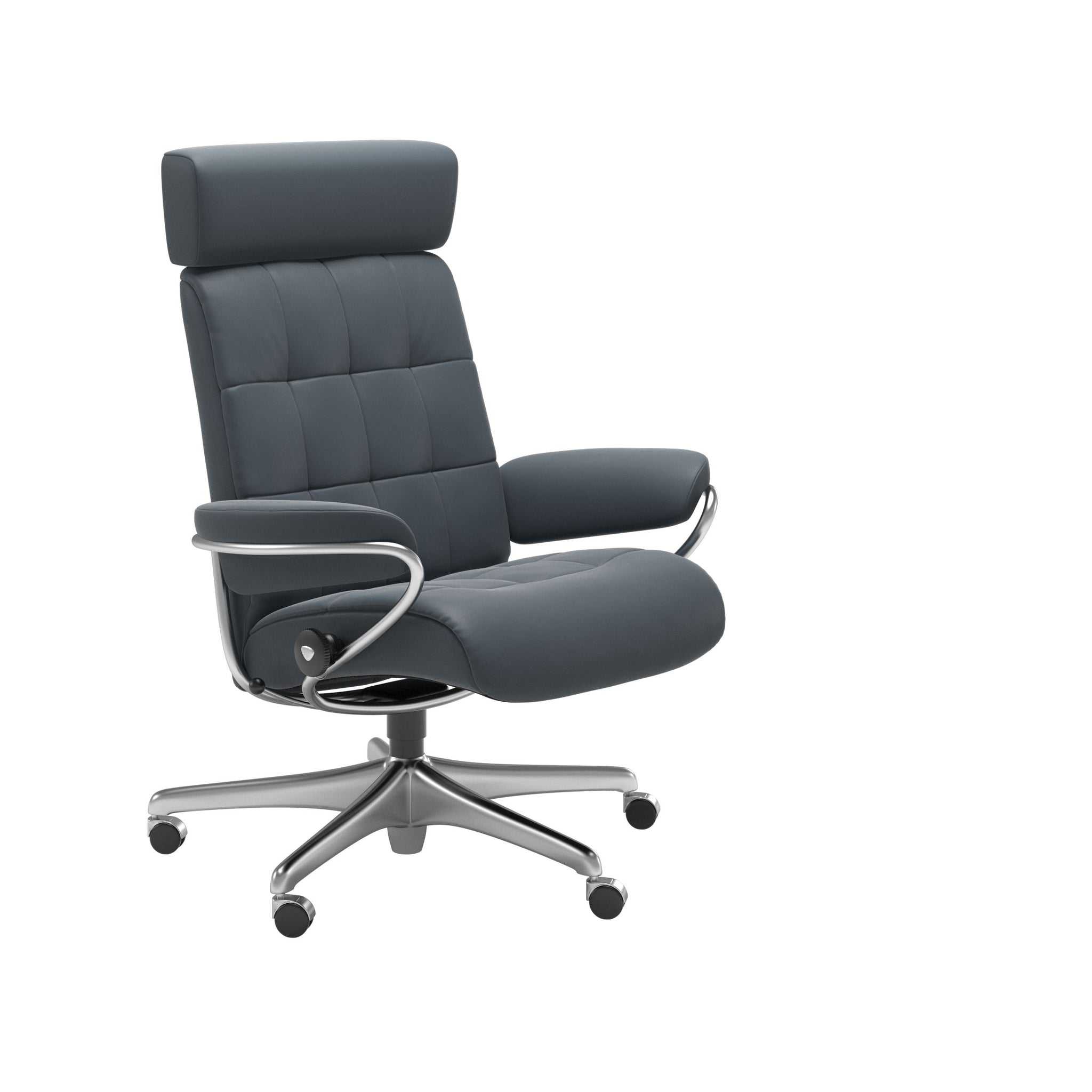 Stressless London kontorstol med nakkestøtte i Batick Atlantic Blue