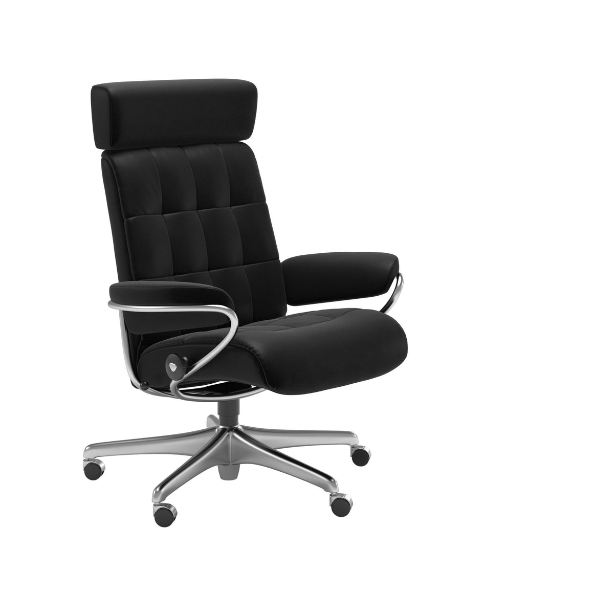 Stressless London kontorstol med nakkestøtte i Batick Black
