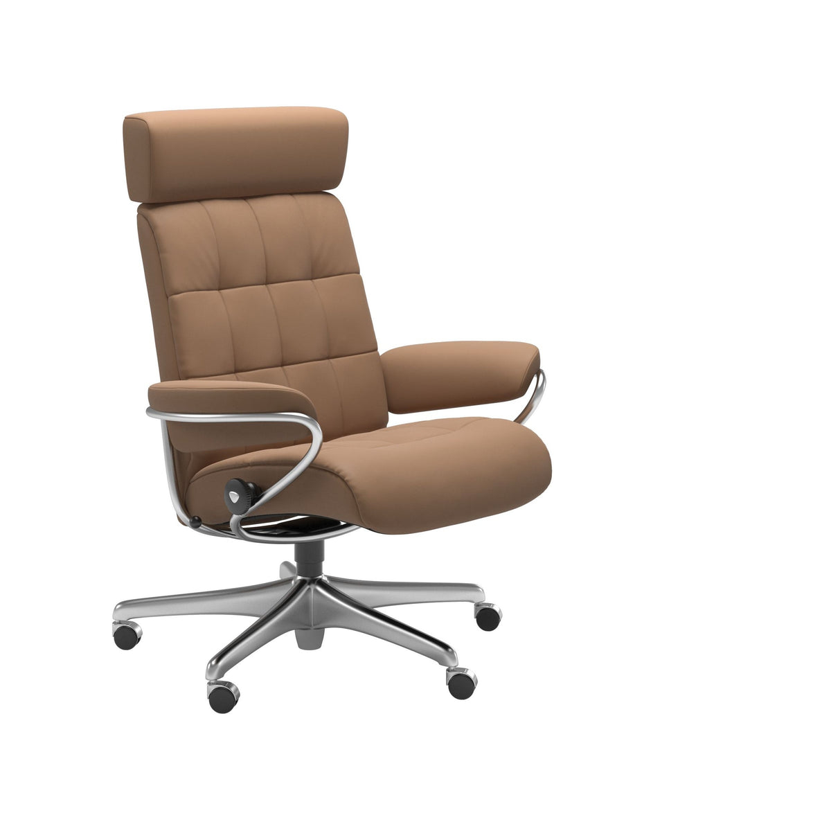 Stressless London kontorstol med nakkestøtte i Batick Latte