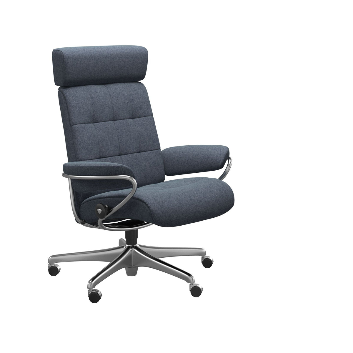 Stressless London kontorstol med nakkestøtte i Calido Blue