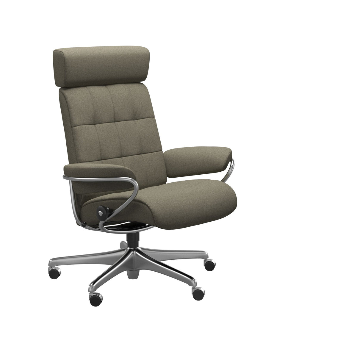 Stressless London kontorstol med nakkestøtte i Calido Olive