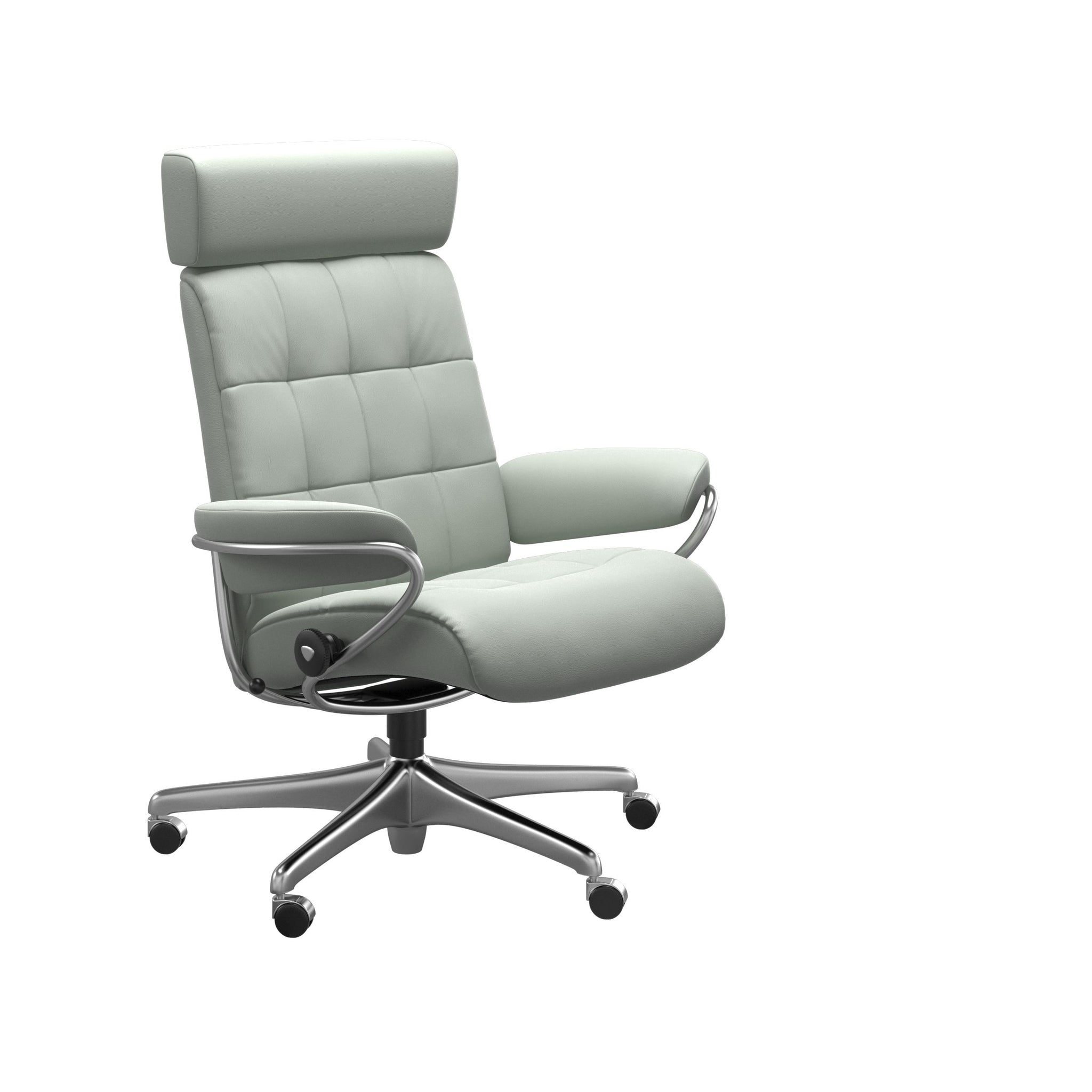 Stressless London kontorstol med nakkestøtte i Paloma Breezy Blue