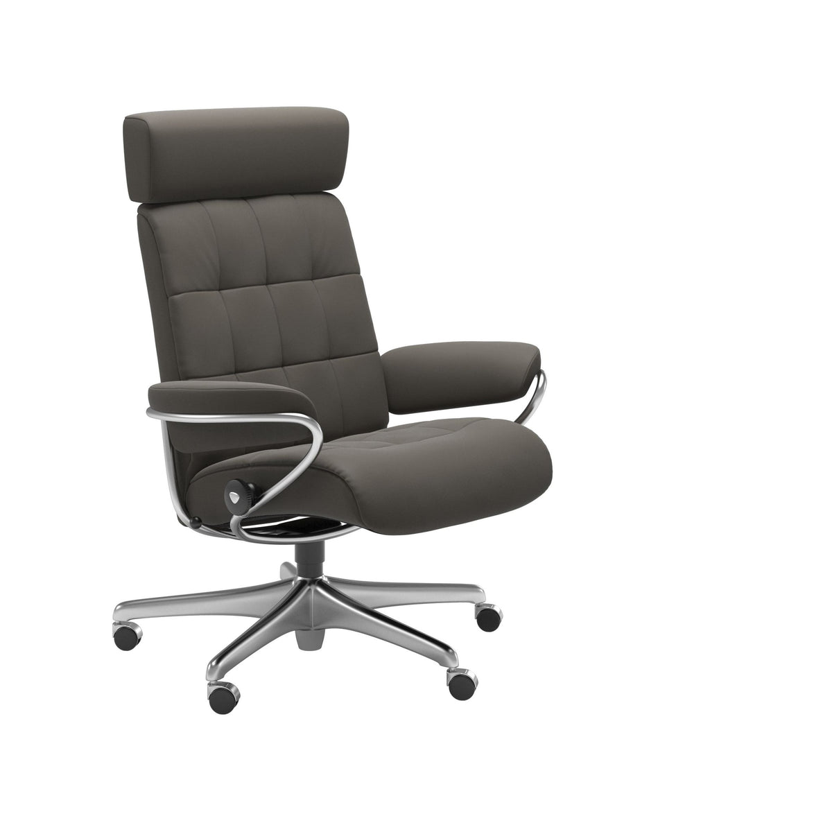 Stressless London kontorstol med nakkestøtte i Paloma Metal Grey