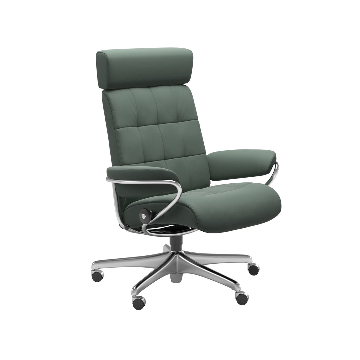Stressless London kontorstol med nakkestøtte i Paloma Sage Green