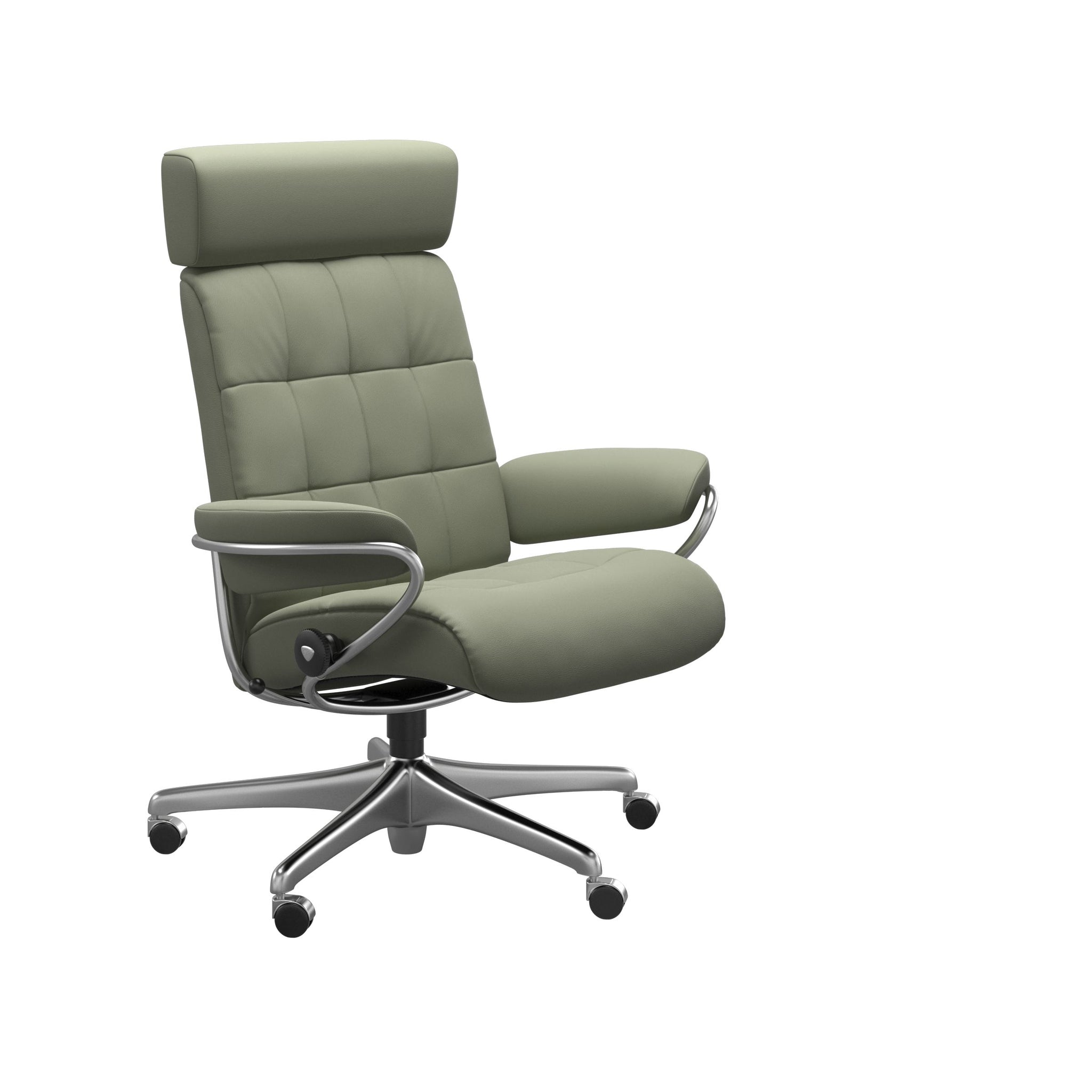 Stressless London kontorstol med nakkestøtte i Paloma Shadow Green