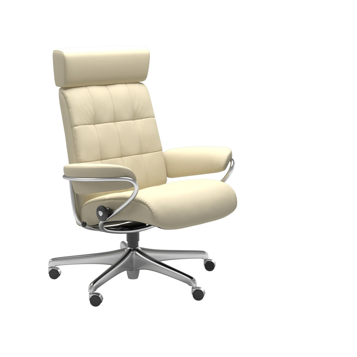 Stressless London kontorstol med nakkestøtte i Paloma Vanilla