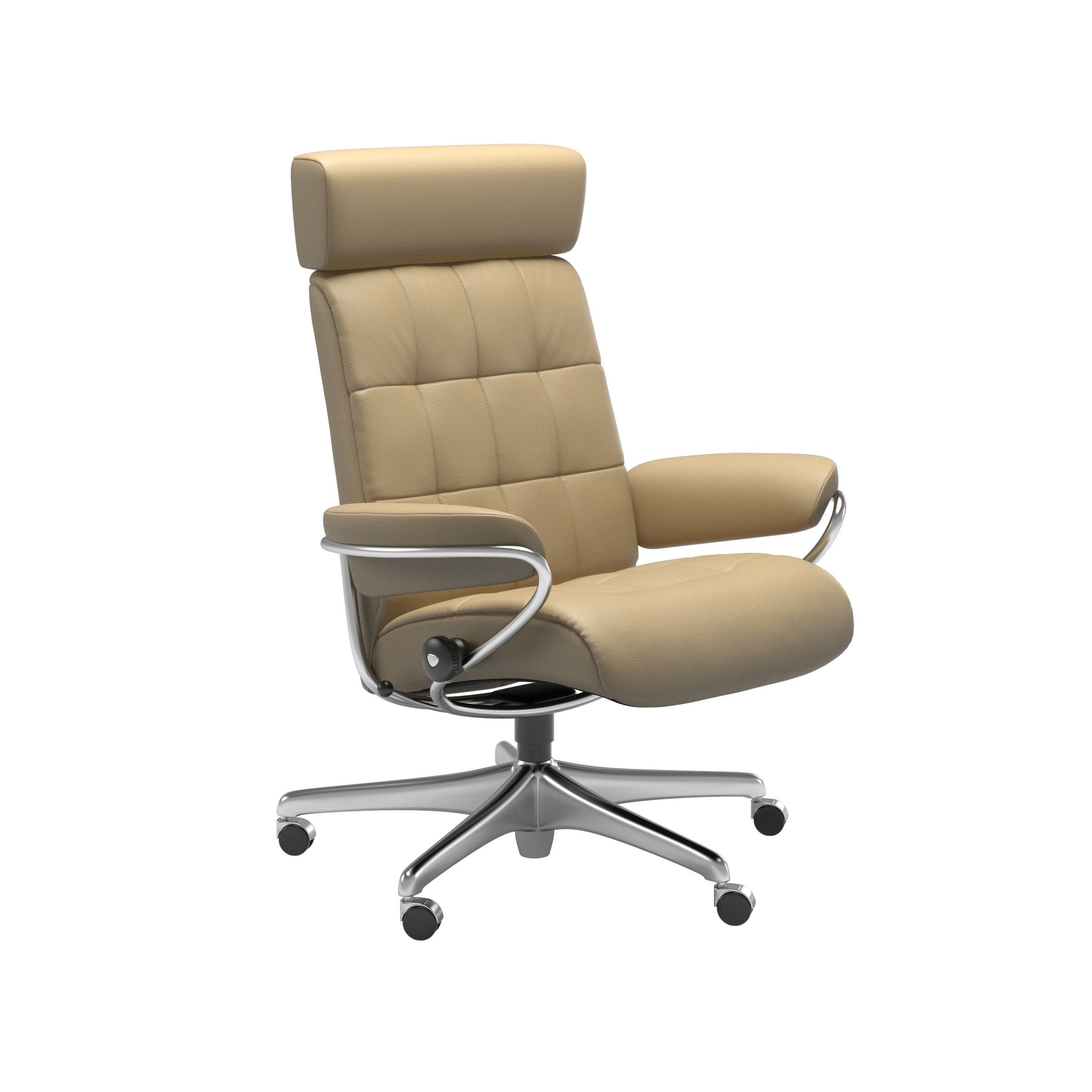 Stressless London kontorstol med nakkestøtte i Velaro Beige