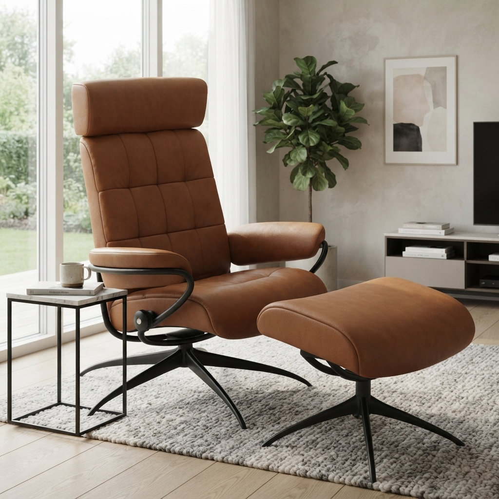 Stressless London Starbase lænestol med nakkestøtte i stue