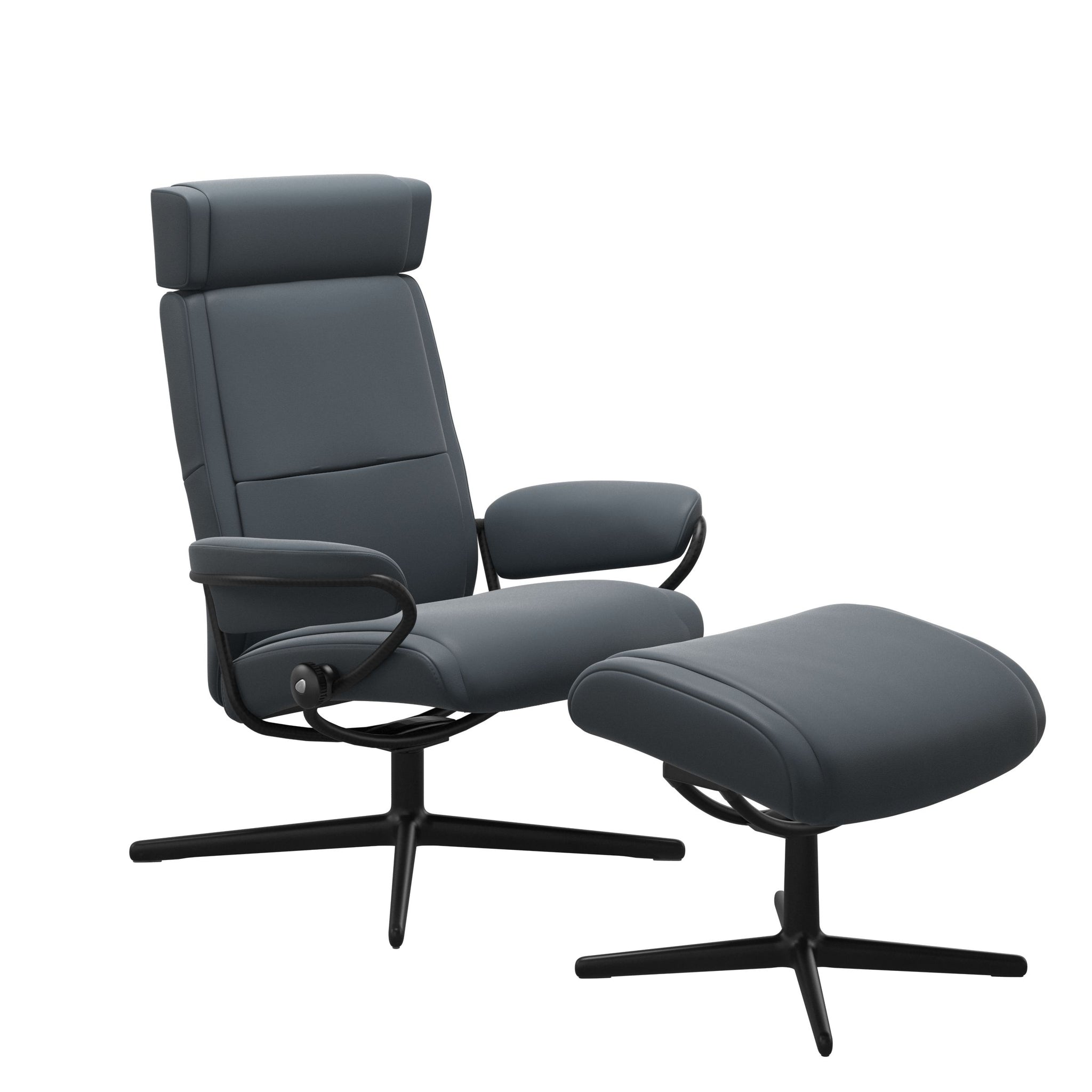 Stressless Paris Cross lænestol med nakkestøtte i Batick Atlantic Blue