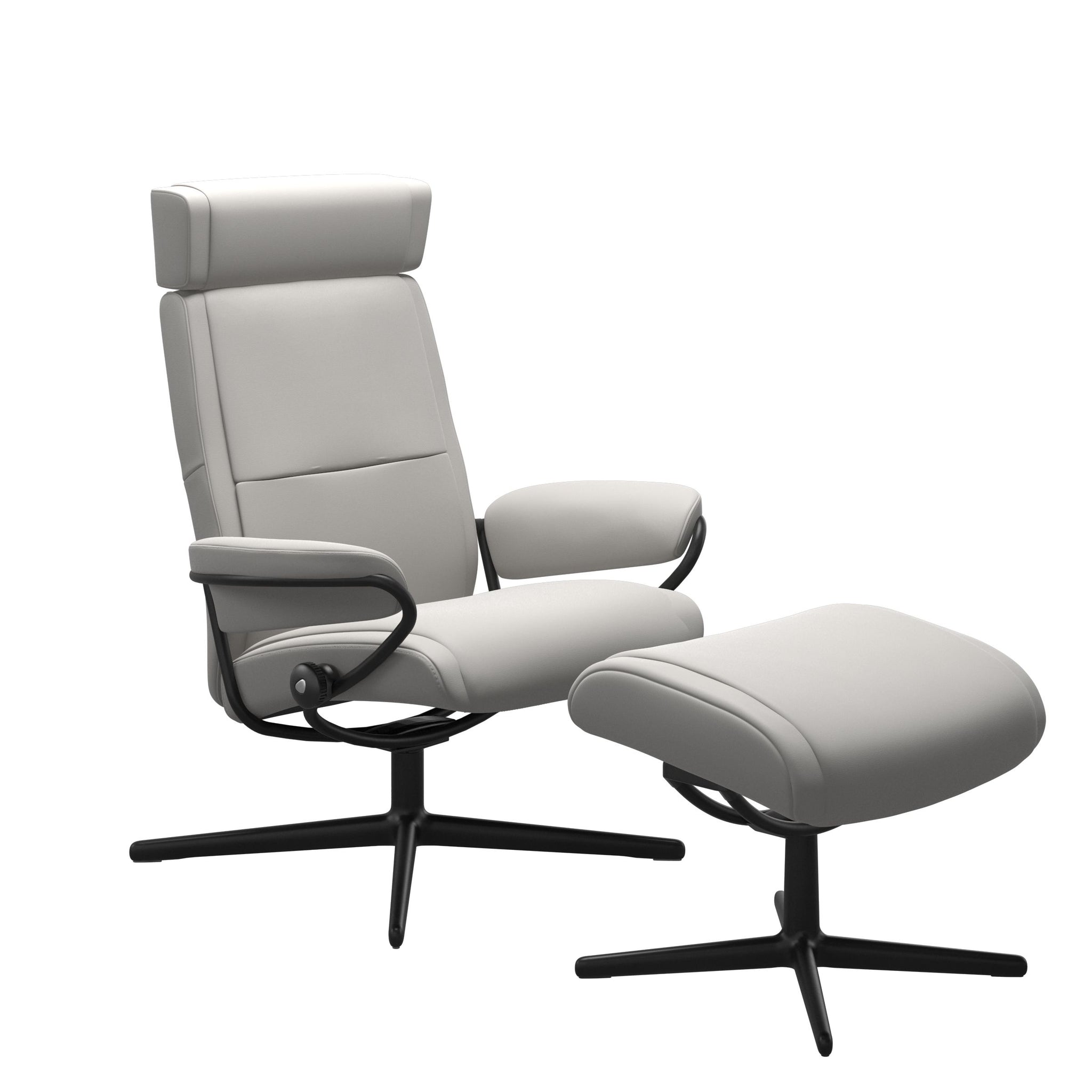 Stressless Paris Cross lænestol med nakkestøtte i Batick Platinum Grey
