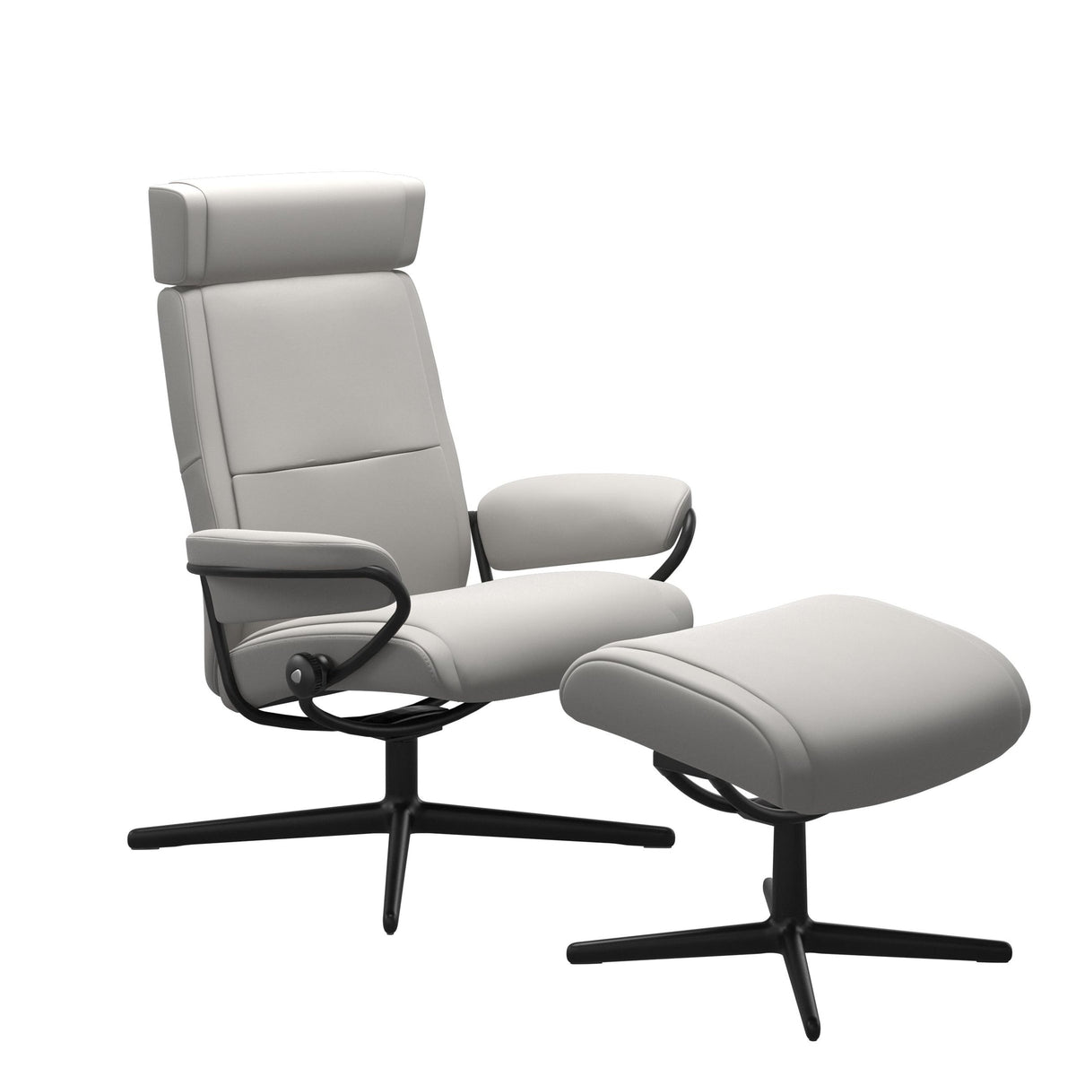 Stressless Paris Cross lænestol med nakkestøtte i Batick Platinum Grey