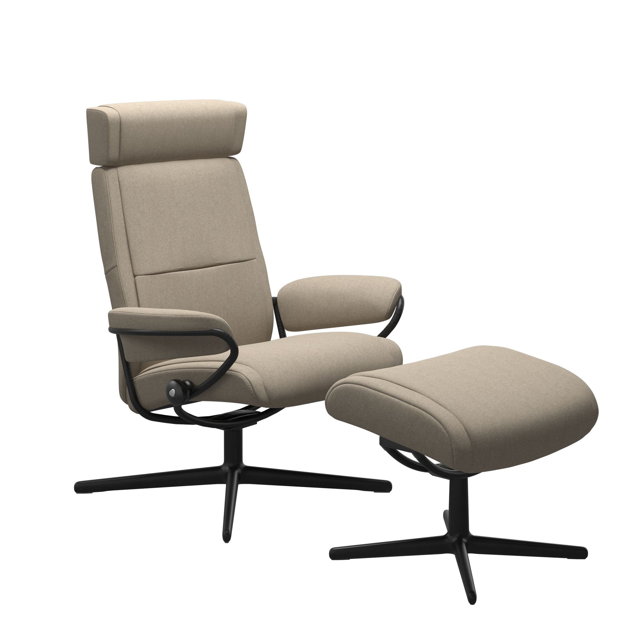 Stressless Paris Cross lænestol med nakkestøtte i Calido Light Beige