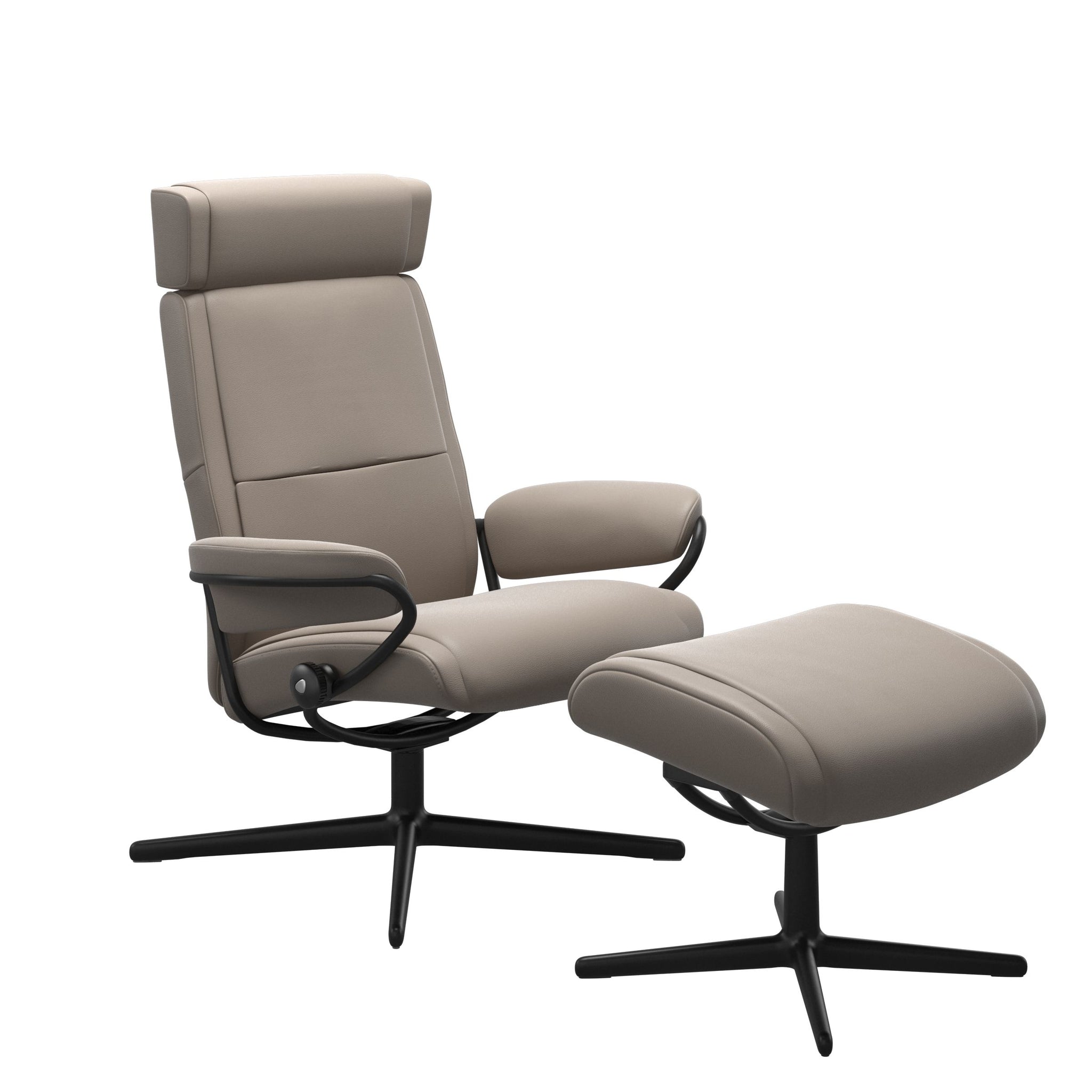 Stressless Paris Cross lænestol med nakkestøtte i Paloma Dark Mushroom