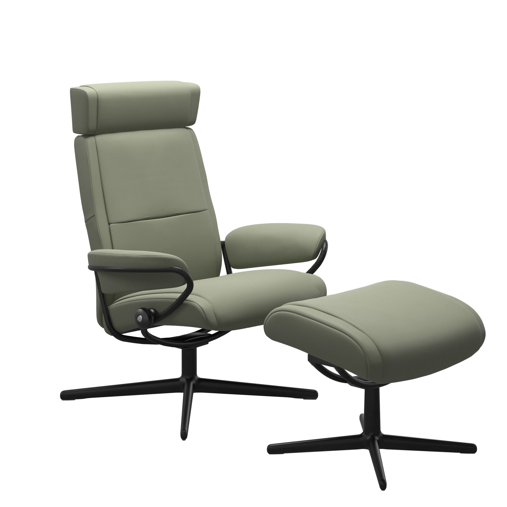 Stressless Paris Cross lænestol med nakkestøtte i Paloma Shadow Green