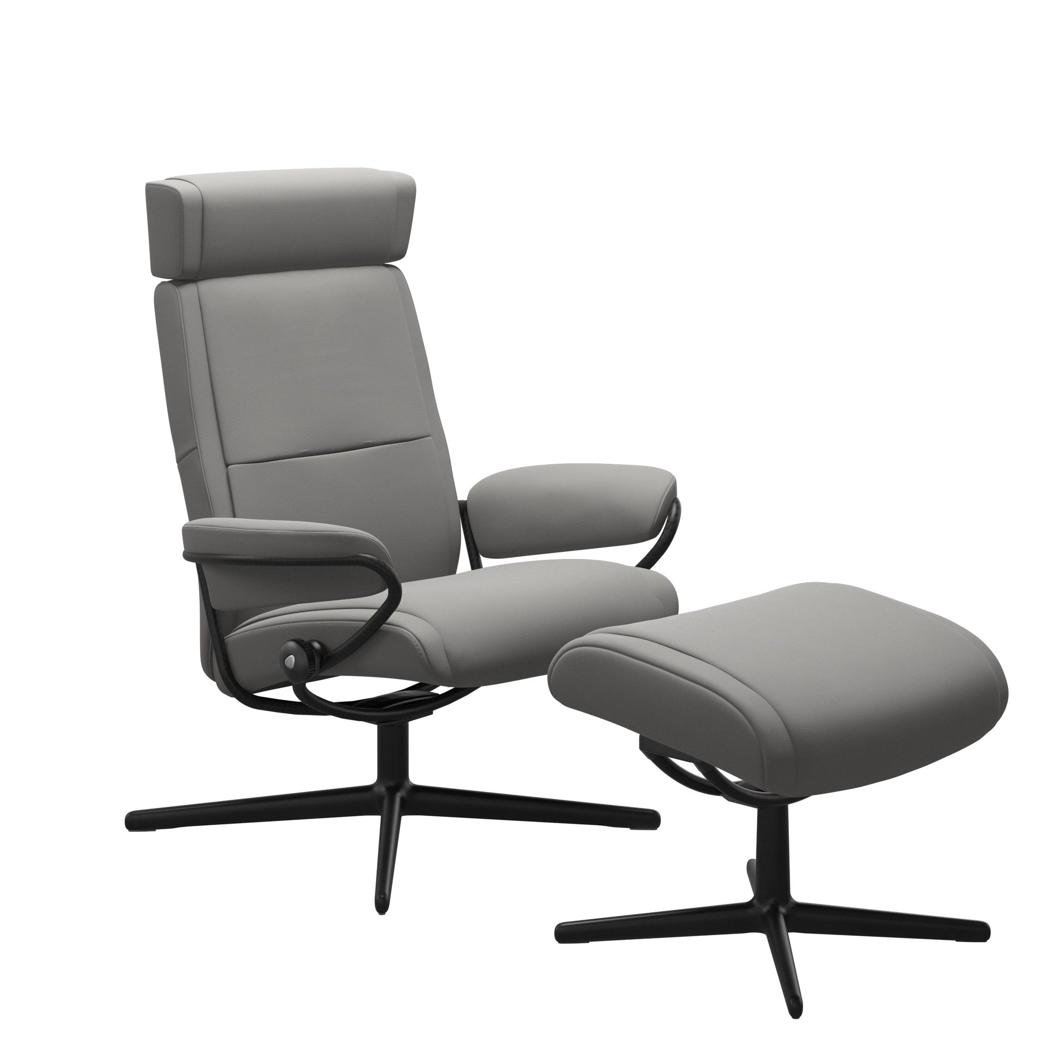 Stressless Paris Cross lænestol med nakkestøtte i Paloma Silver Grey