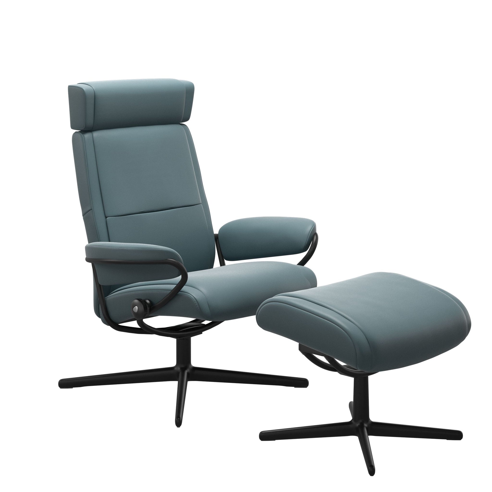 Stressless Paris Cross lænestol med nakkestøtte i Paloma Teal Blue