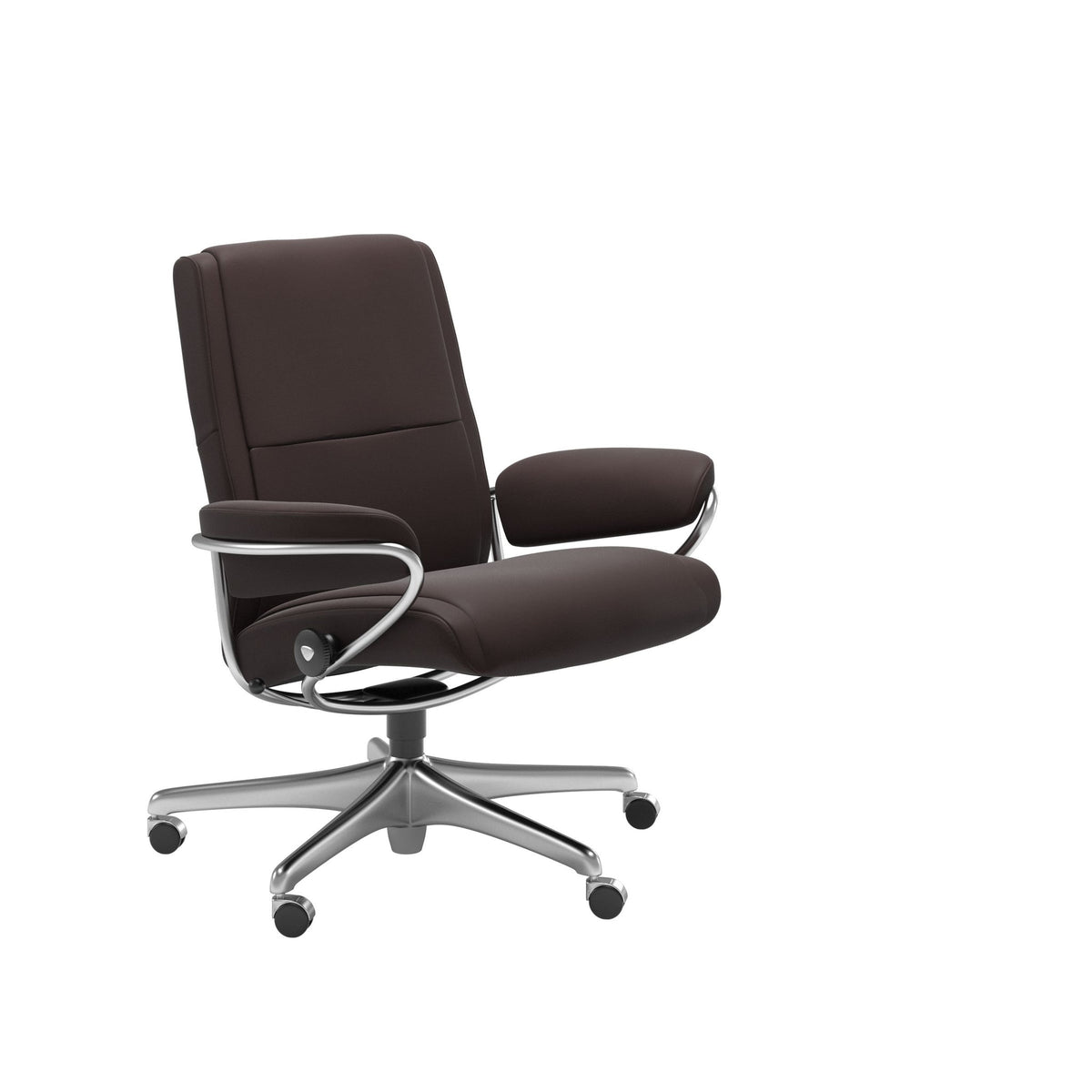 Stressless Paris kontorstol lav ryg i Paloma Chocolate