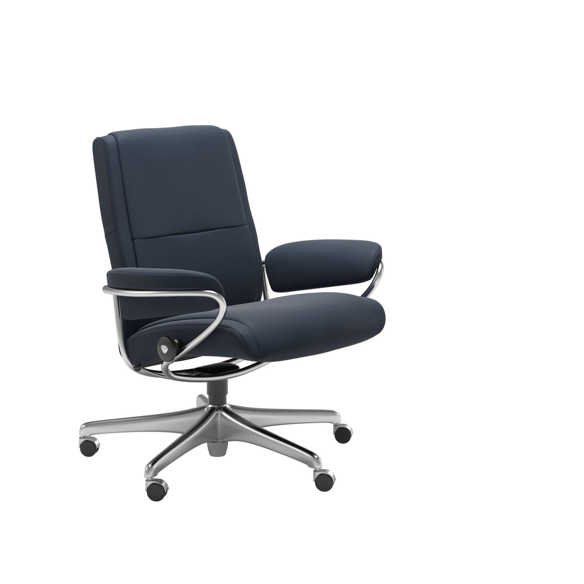 Stressless Paris kontorstol lav ryg i Paloma Oxford Blue