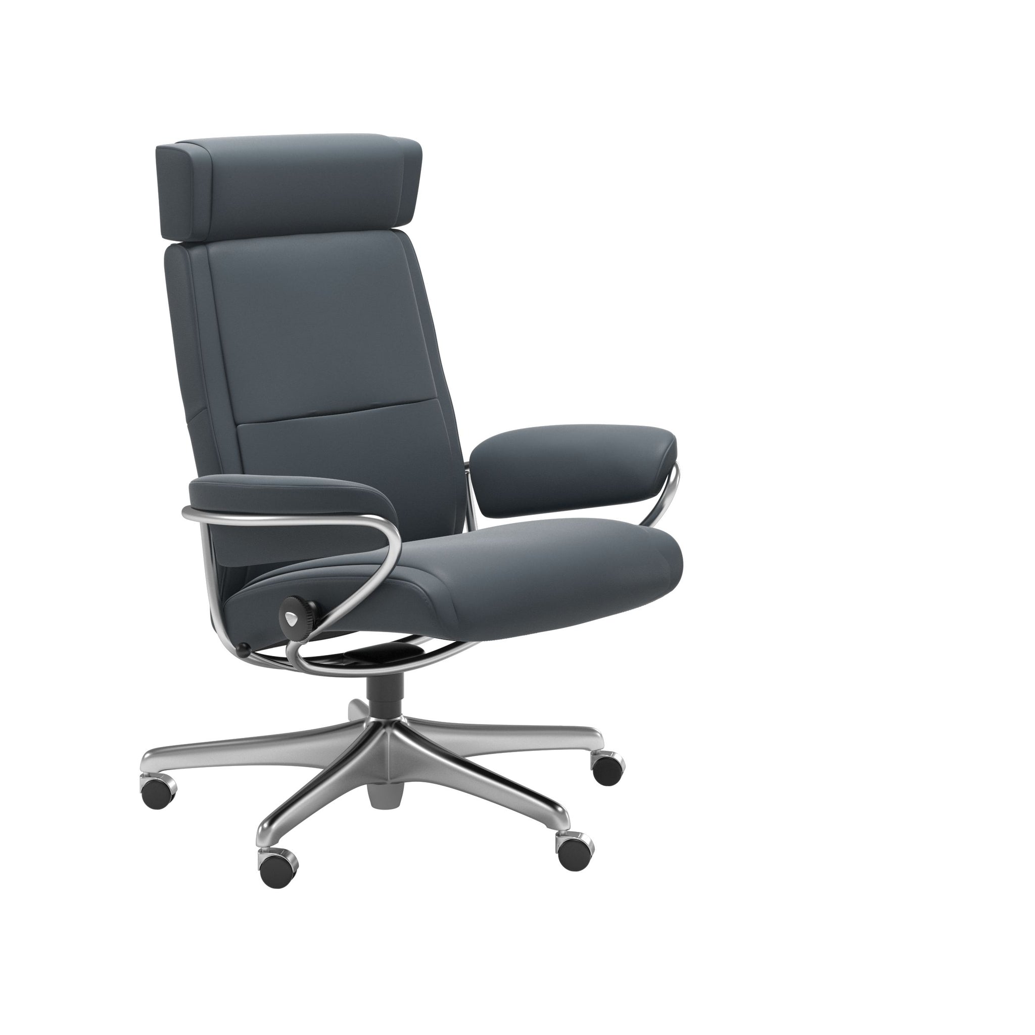 Stressless Paris kontorstol med nakkestøtte i Batick Atlantic Blue