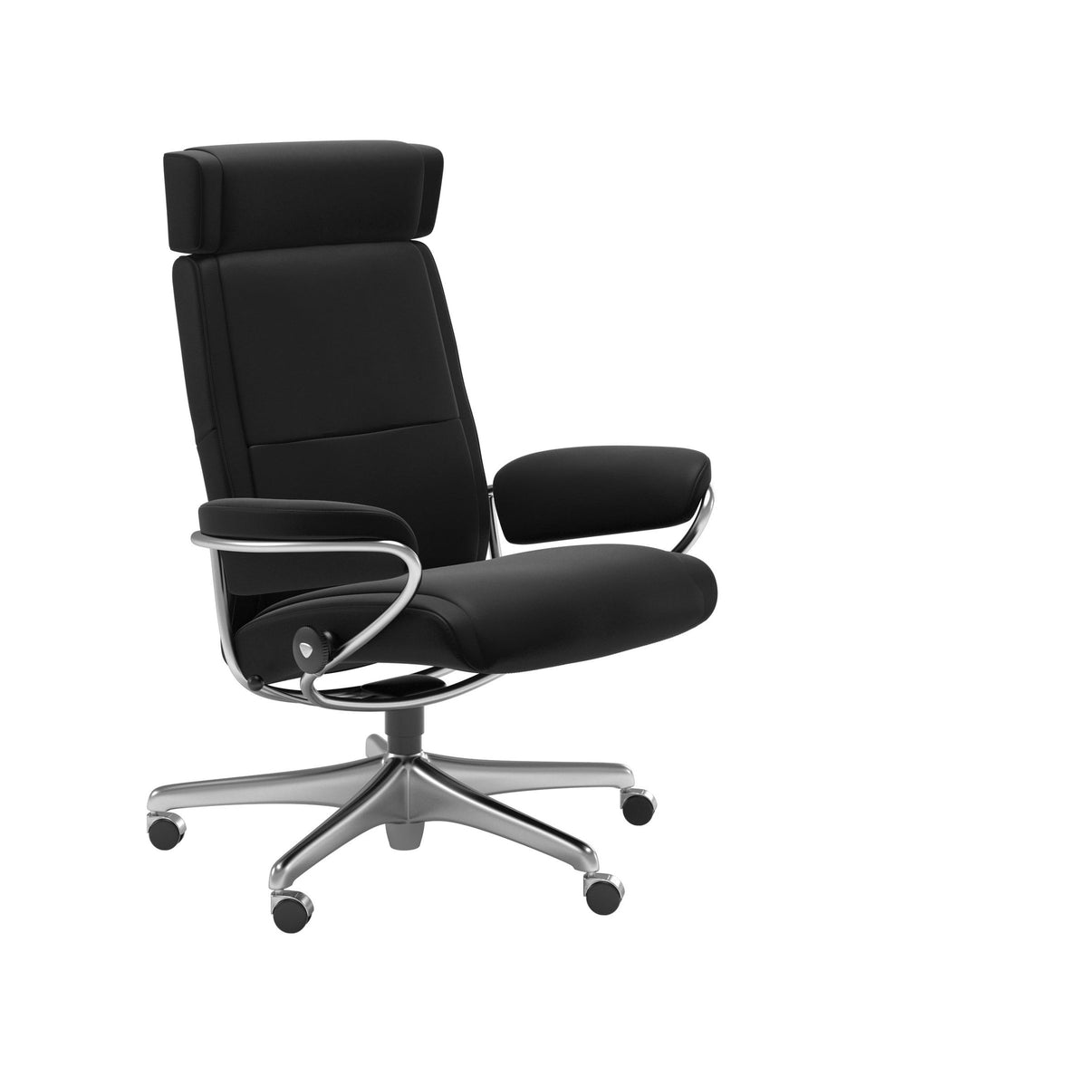 Stressless Paris kontorstol med nakkestøtte i Paloma Black