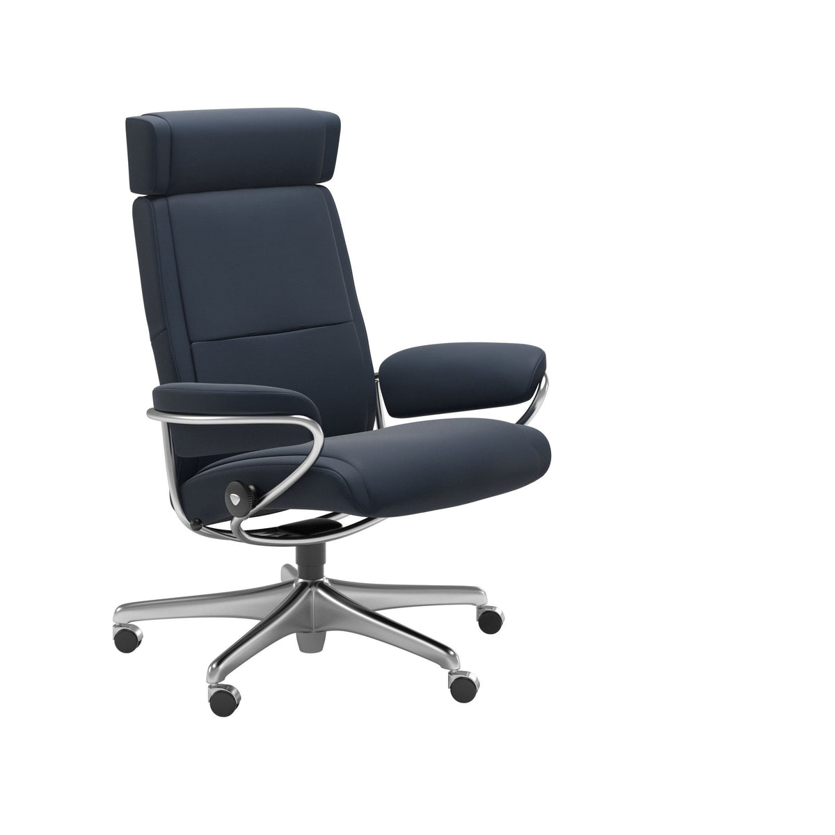 Stressless Paris kontorstol med nakkestøtte i Paloma Oxford Blue