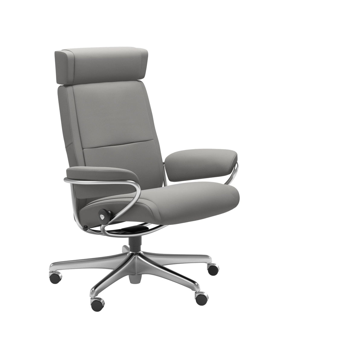 Stressless Paris kontorstol med nakkestøtte i Paloma Silver Grey