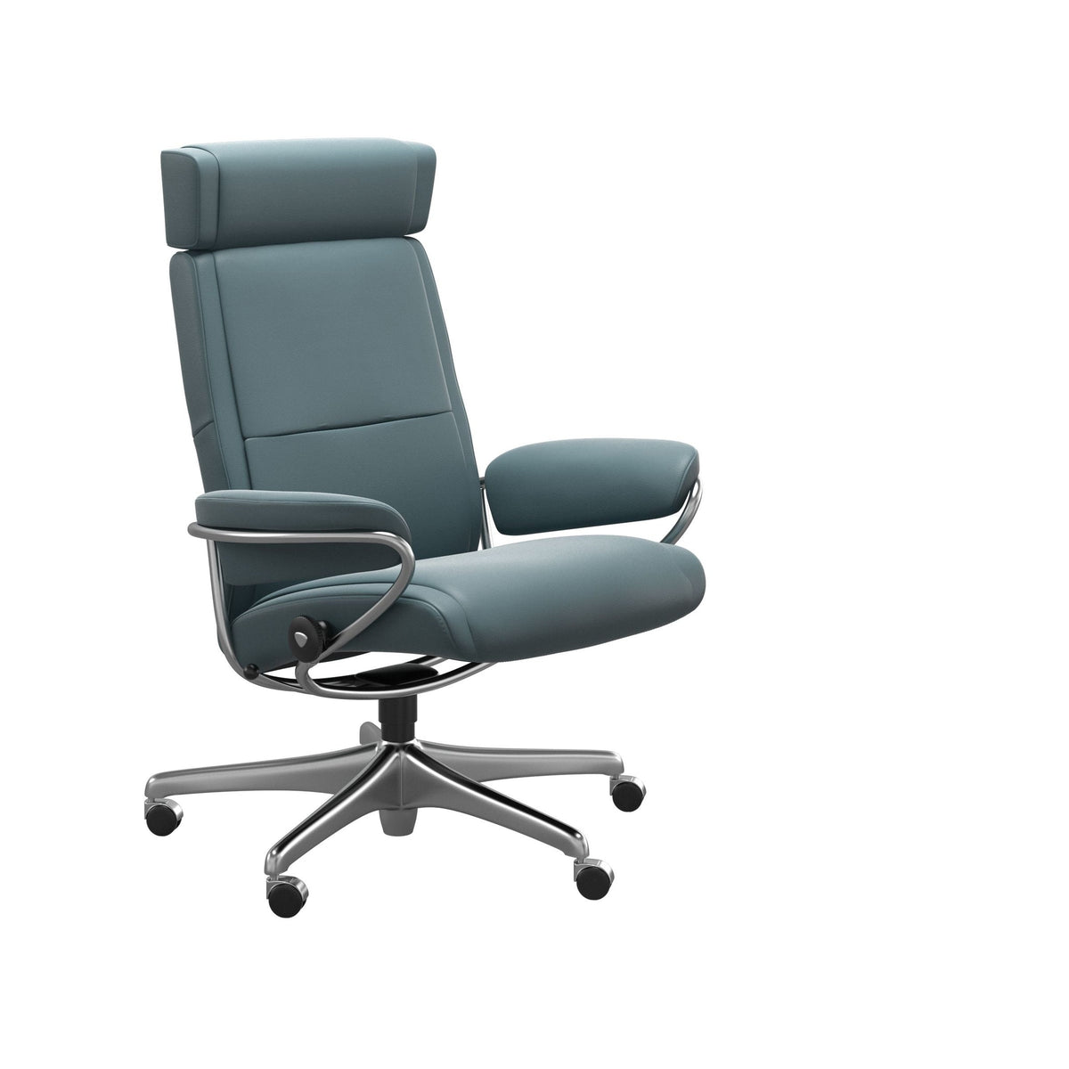 Stressless Paris kontorstol med nakkestøtte i Paloma Teal Blue