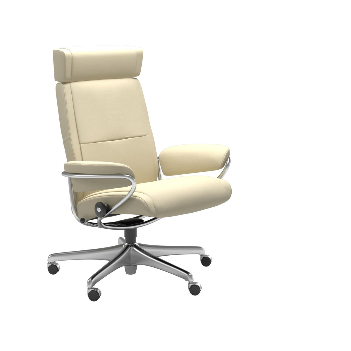 Stressless Paris kontorstol med nakkestøtte i Paloma Vanilla