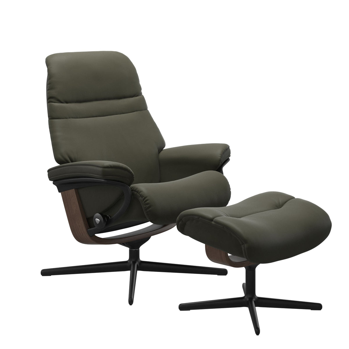 Stressless Sunrise Cross lænestol i Paloma Dark Olive