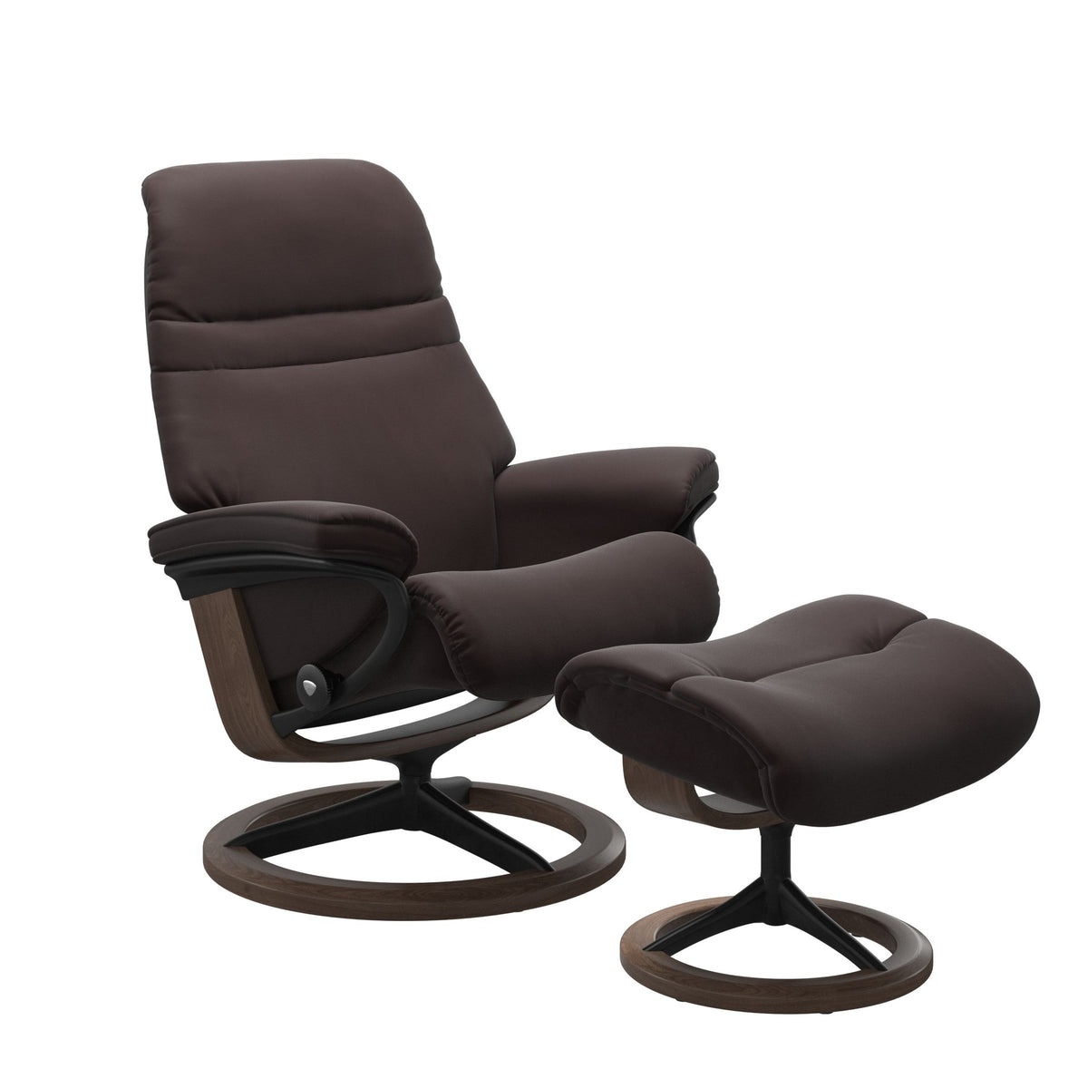 Stressless Sunrise Signature lænestol i Paloma Chocolate