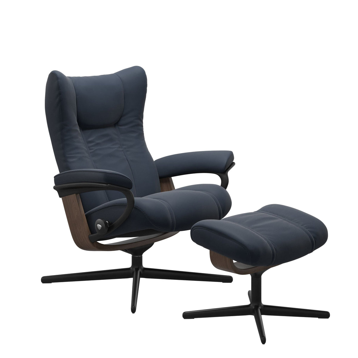 Stressless Wing Cross lænestol i Paloma Oxford Blue
