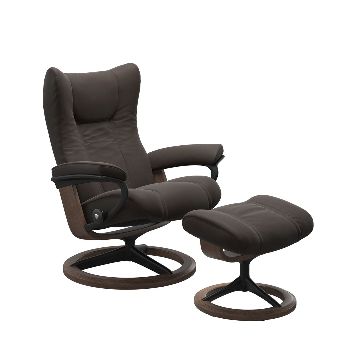 Stressless Wing Signature lænestol i Paloma Chestnut
