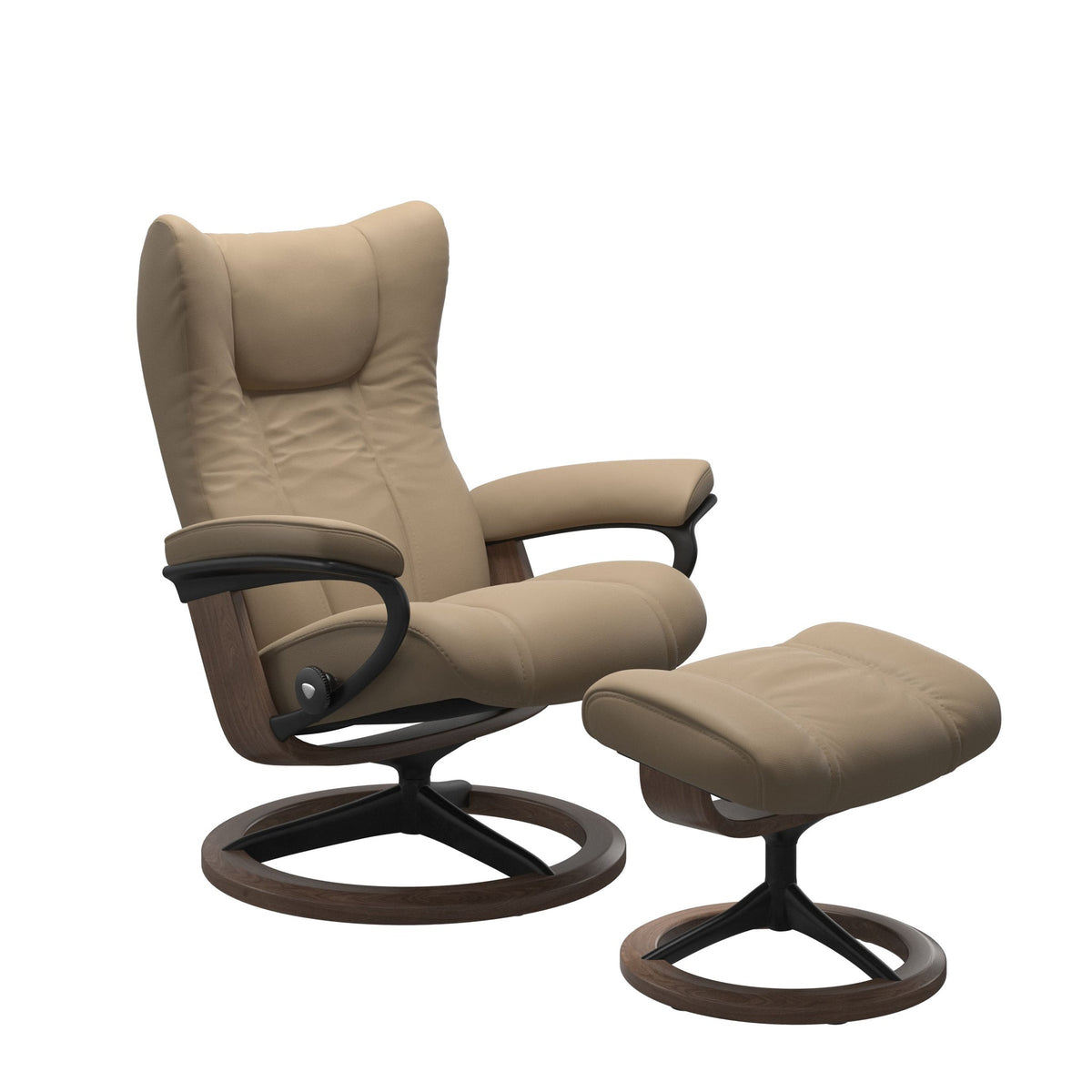 Stressless Wing Signature lænestol i Paloma Funghi