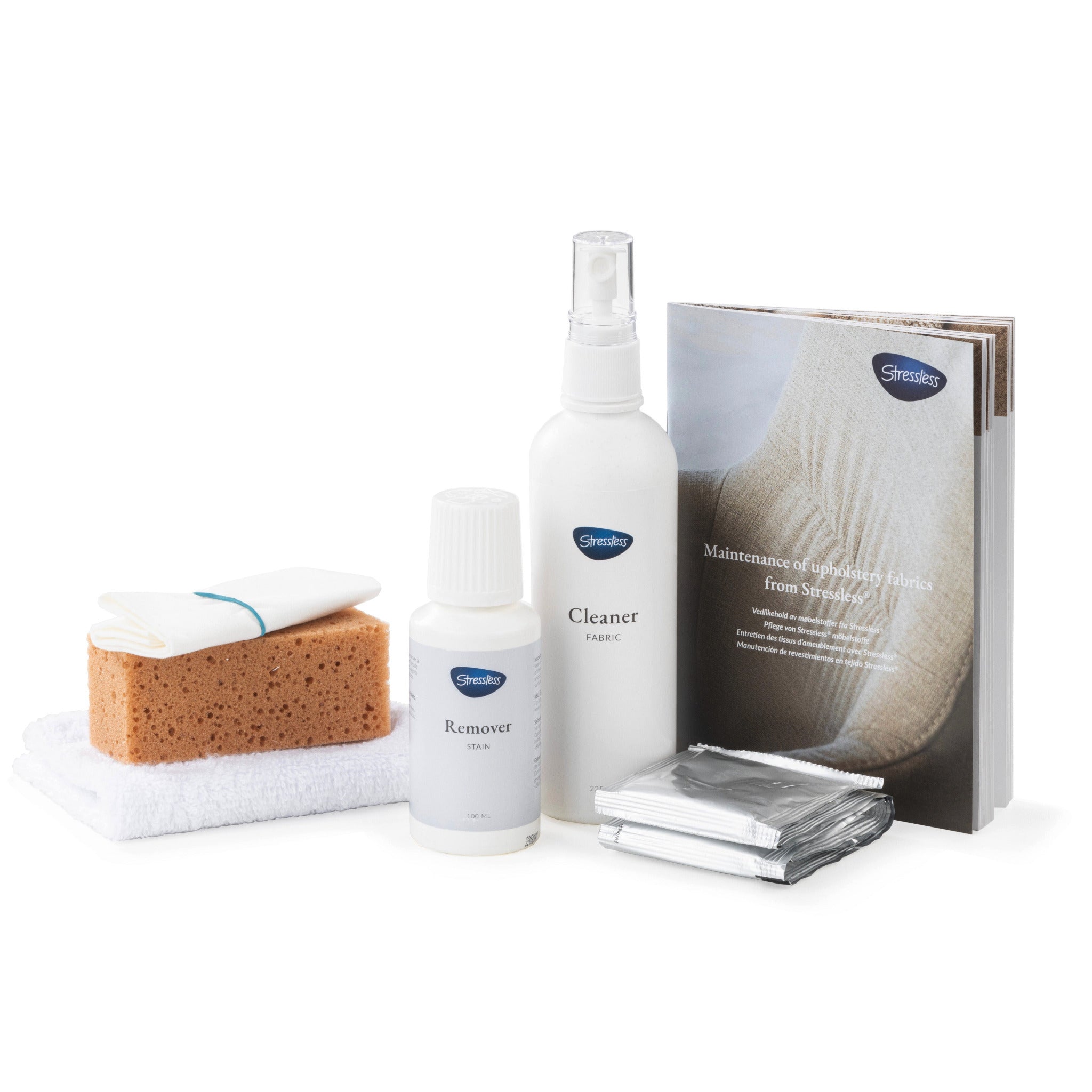 Stressless Tekstilplejekit – indhold