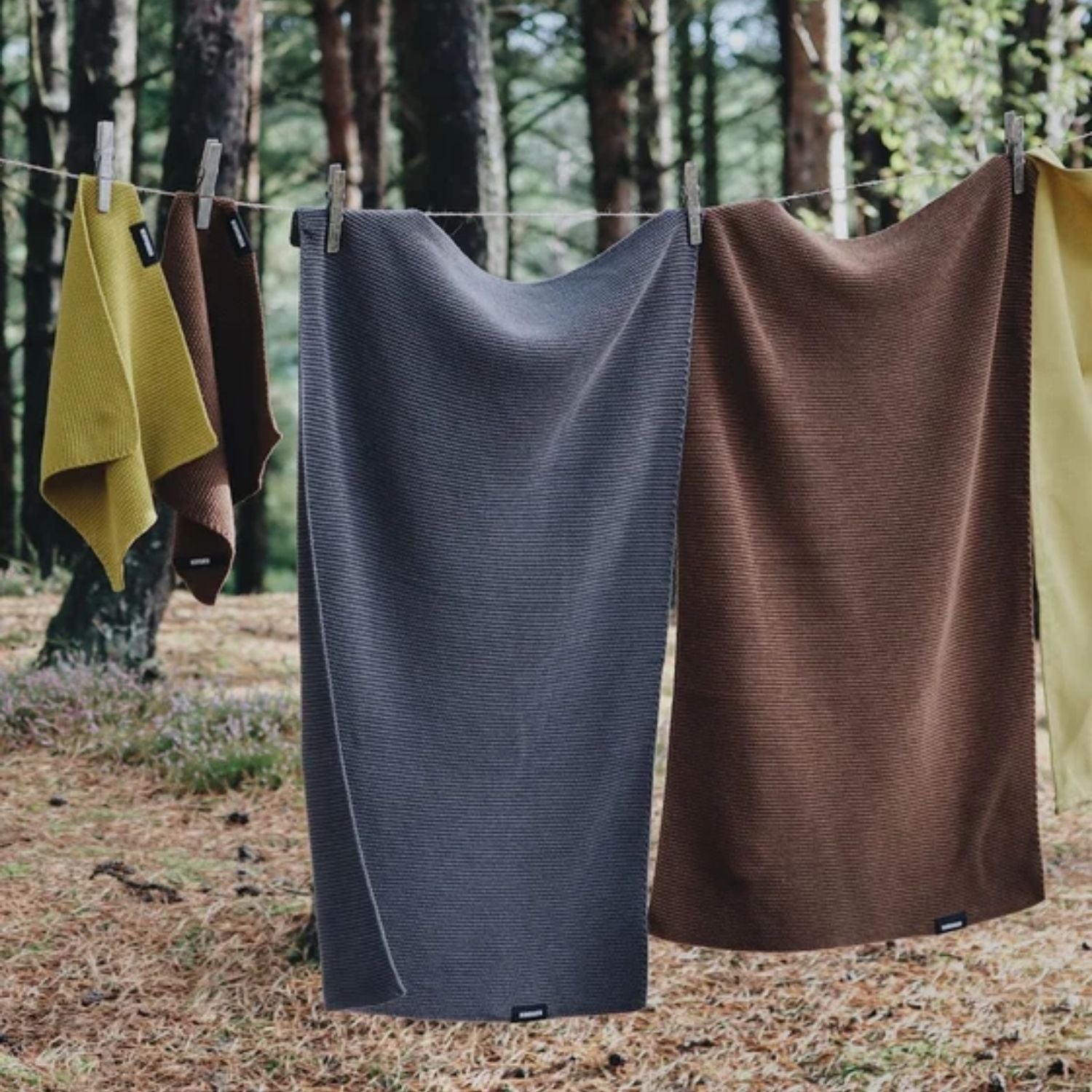 Strikket Køkkenhåndklæde -  Steel Grey
