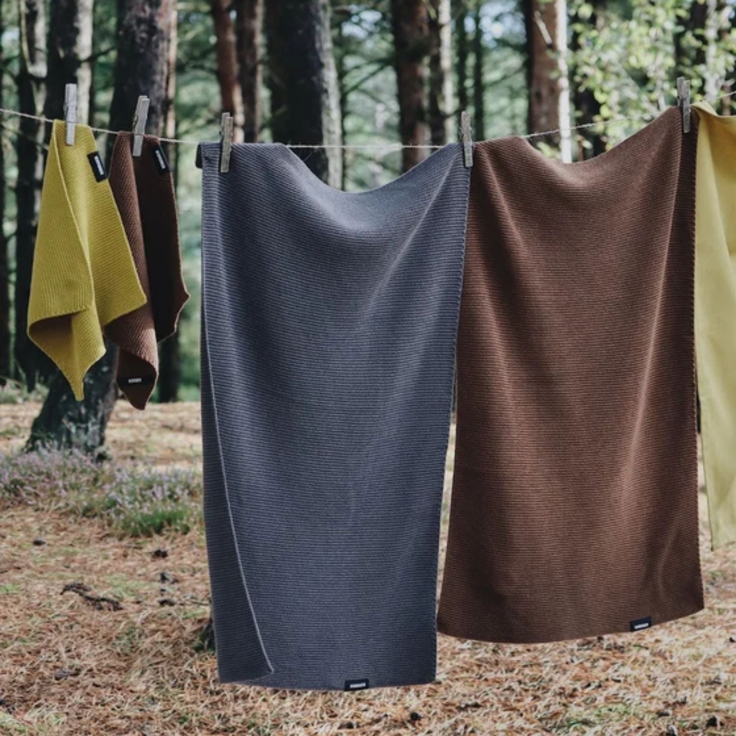 Strikket Køkkenhåndklæde - Bison Brown