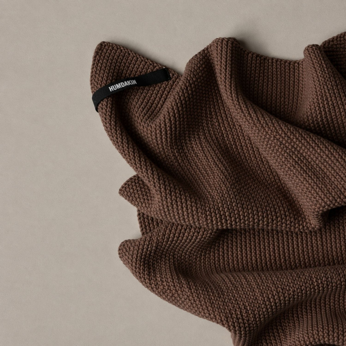 Strikket Køkkenhåndklæde - Bison Brown