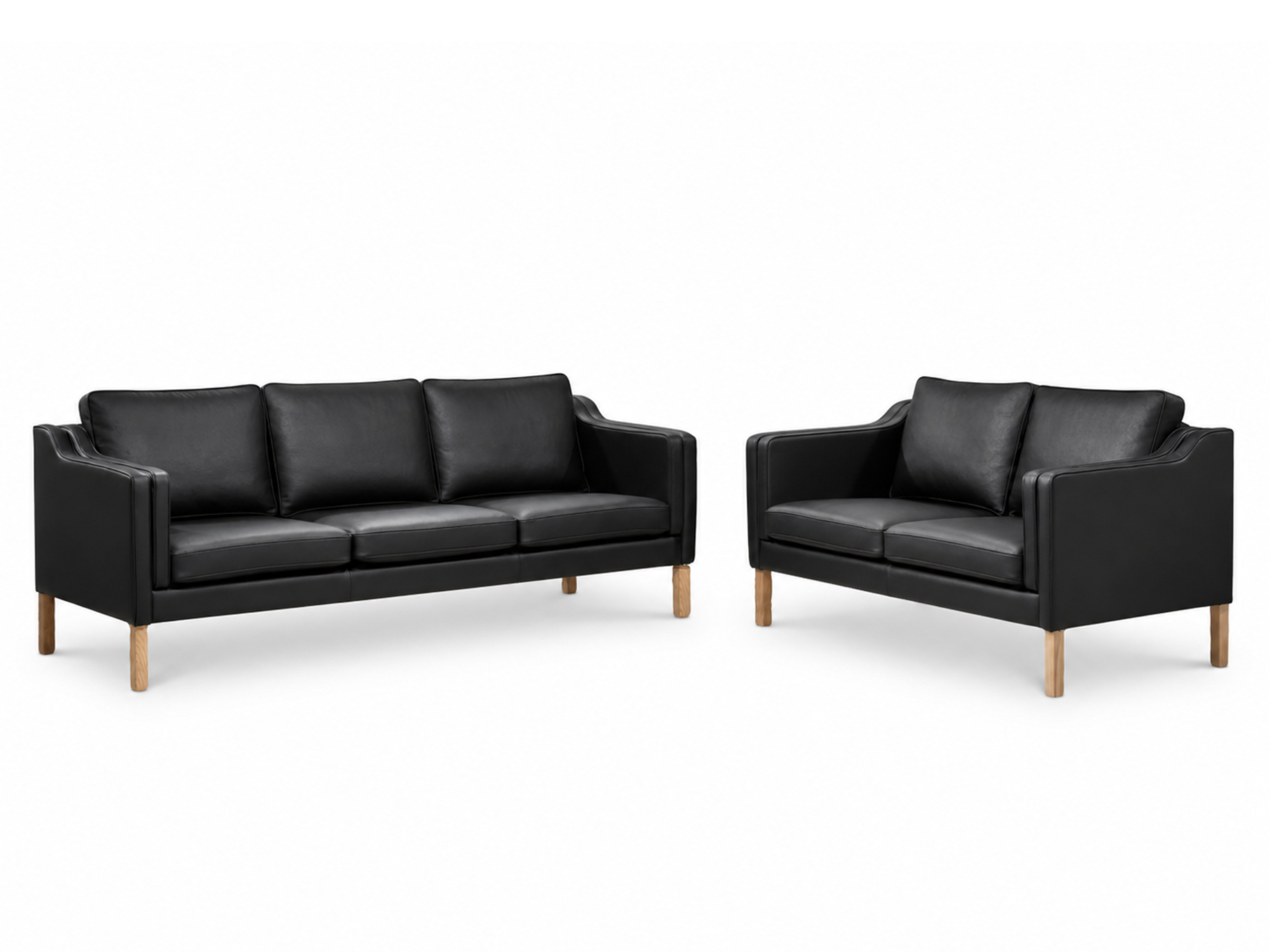 Clausholm 3+2 pers. sofasæt (sort Madrid læder)