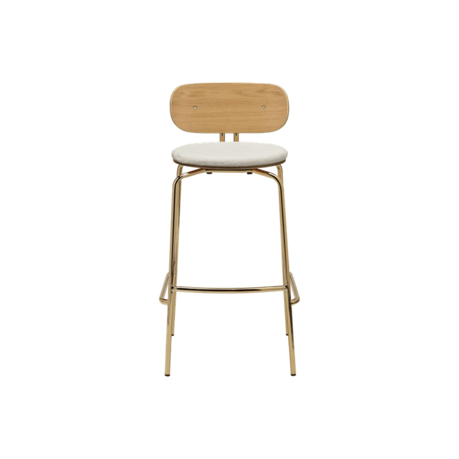 UMAGE Curious barstol – Plated Brass / Teddy white