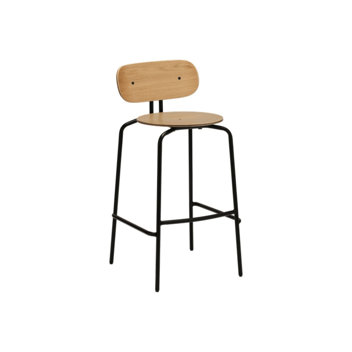 UMAGE Curious barstol – Sort / Lakeret eg