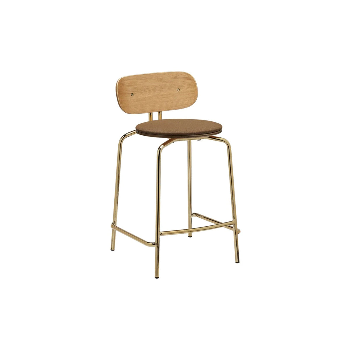 UMAGE Curious counterstol – Plated Brass / Sugar Brown