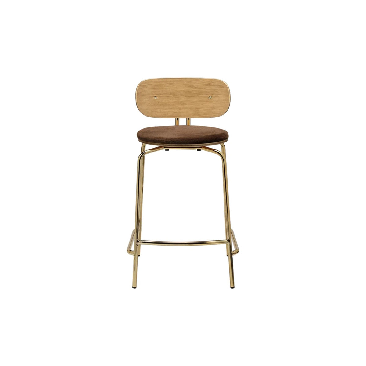 UMAGE Curious counterstol – Plated Brass / Teddy brown