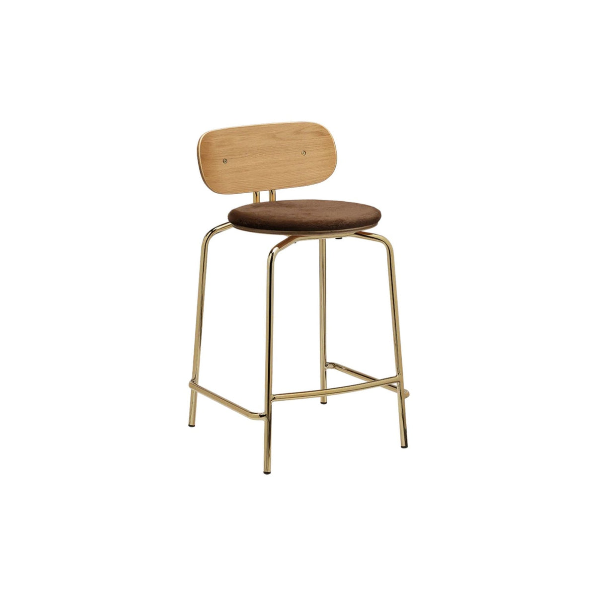 UMAGE Curious counterstol – Plated Brass / Teddy brown